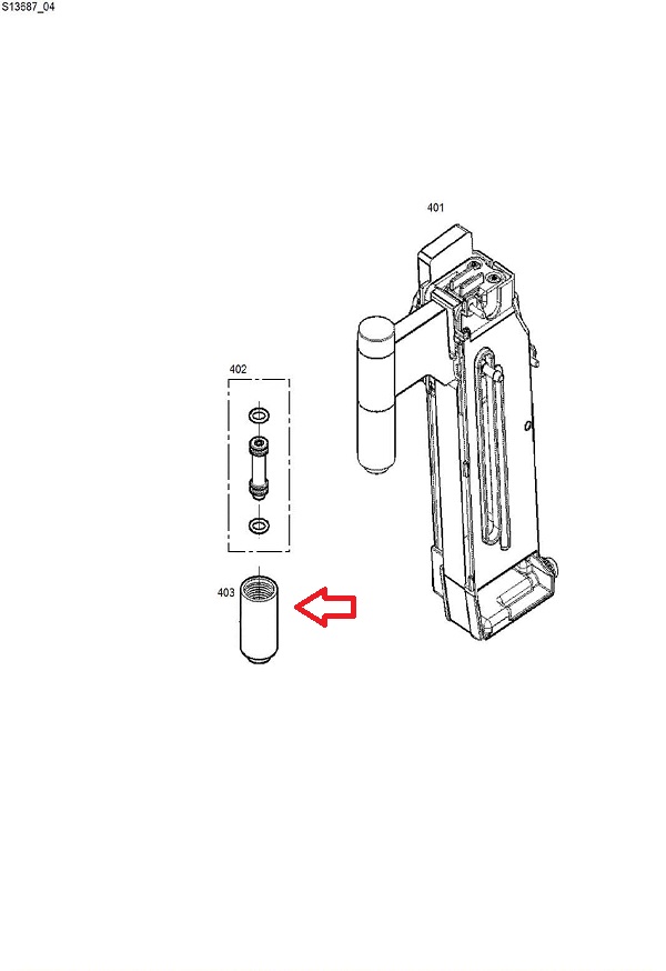 Jura GIGA Hot Water Dispensing Nozzle Diagram